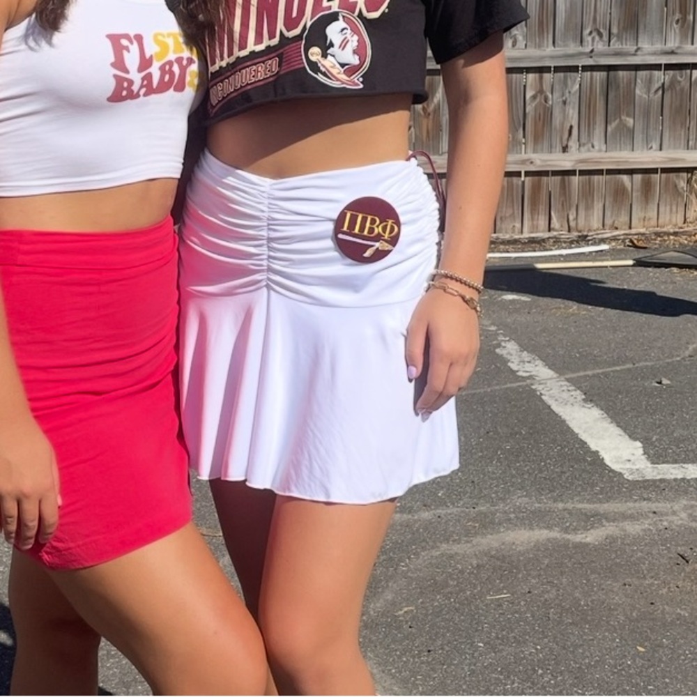 White Ruched Skirt